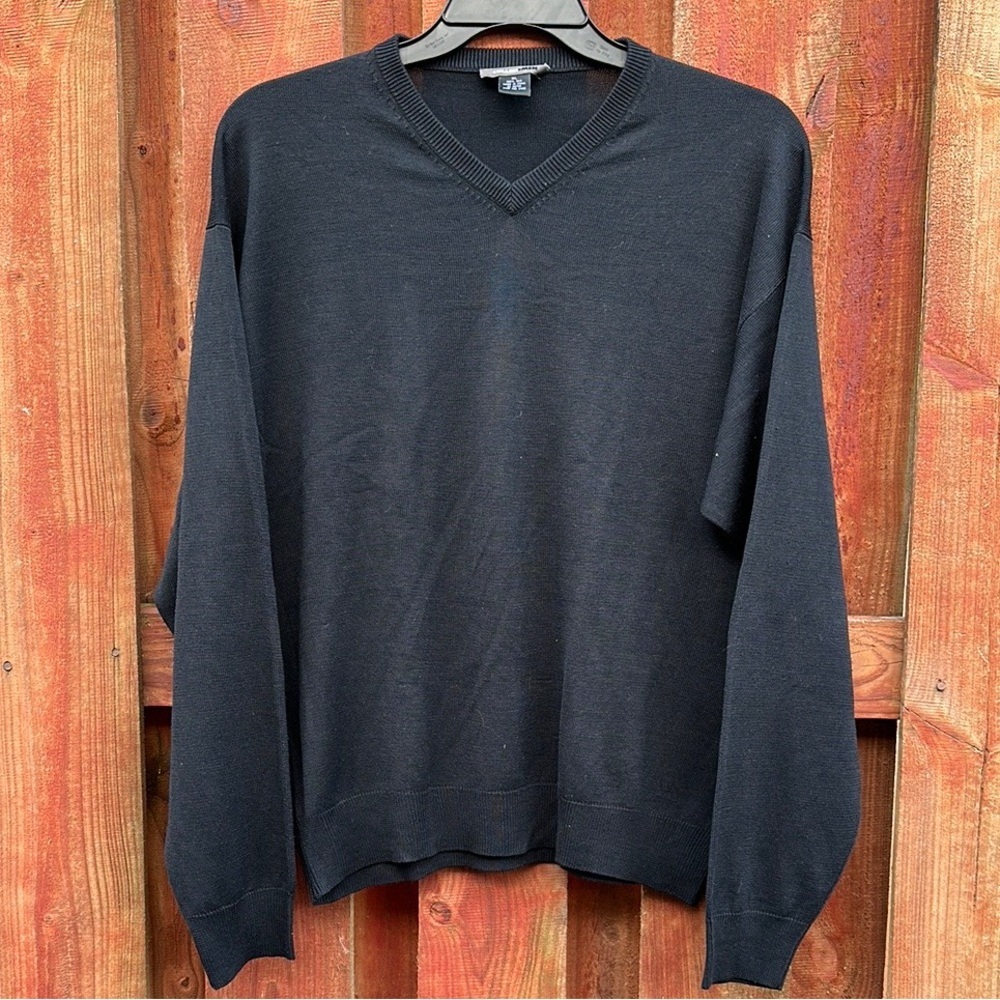 Cullen Men's Black V-Neck Sweater Long Sleeve Size XL
